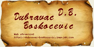 Dubravac Boškoćević vizit kartica